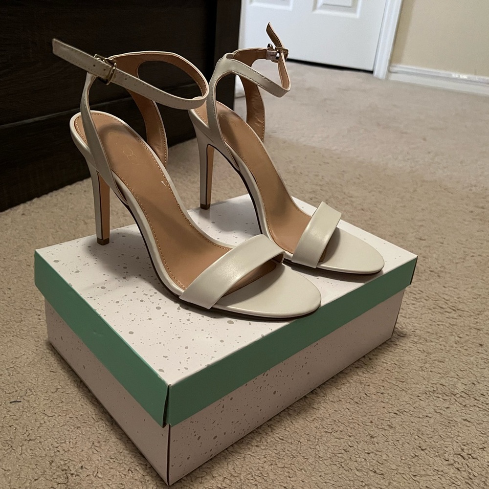 Elegant White Strappy Heels